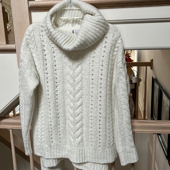 Smartwool Moon Ridge Boyfriend Wool Blend Oversized Sweater in Winter White S - Picture 3 of 11